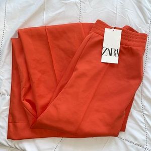 Zara Orange Wide Leg Trousers